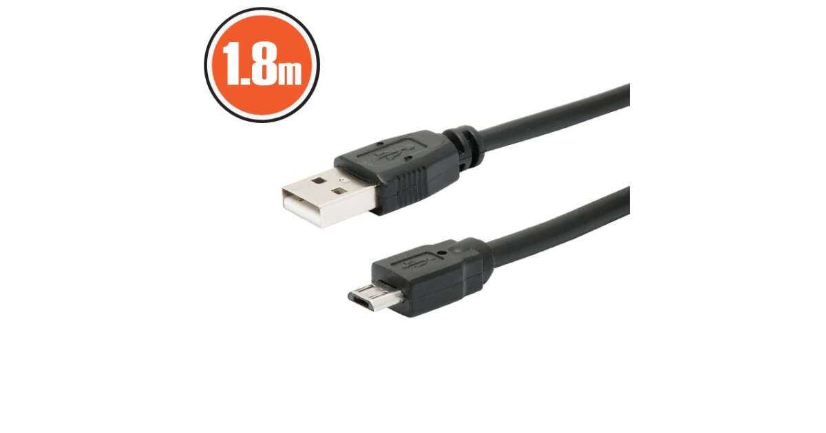 USB kábel 2 0 A dugó B dugó micro 1 8 m Pepita hu