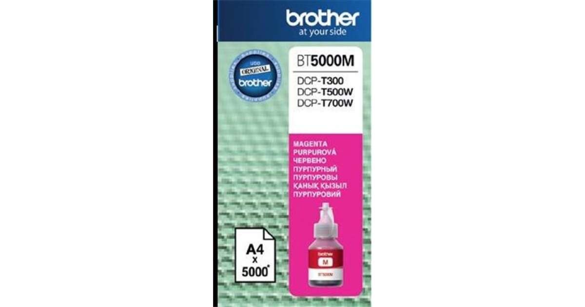 BT5000M Tinta DCP T 300 500W 700W nyomtatókhoz BROTHER magenta 5k