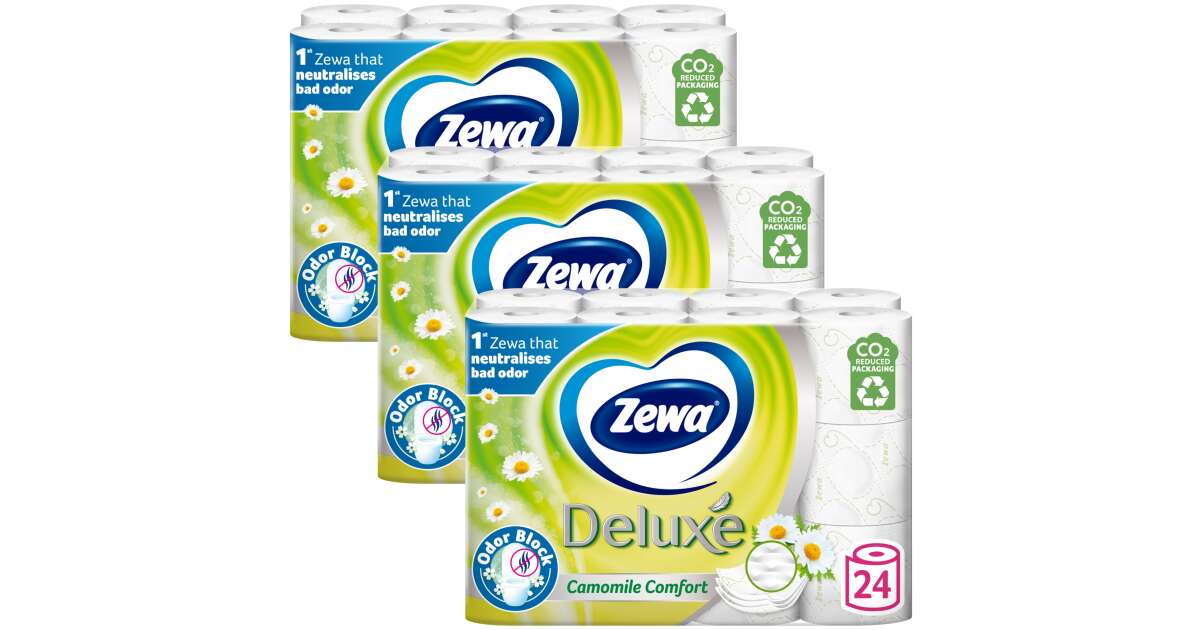 Zewa Deluxe Camomile Comfort 3 rétegű Toalettpapír 3x24 tekercs Pepita hu