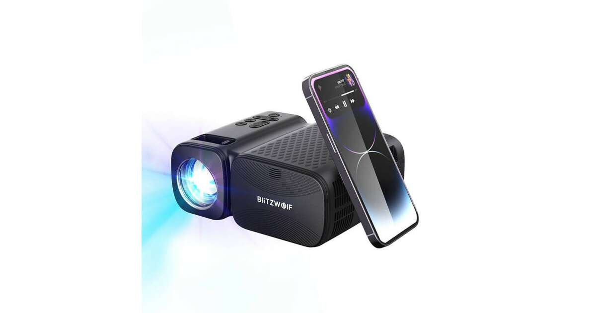 Blitzwolf Bw V Mini Led Beamer Projector Wi Fi Bluetooth Black