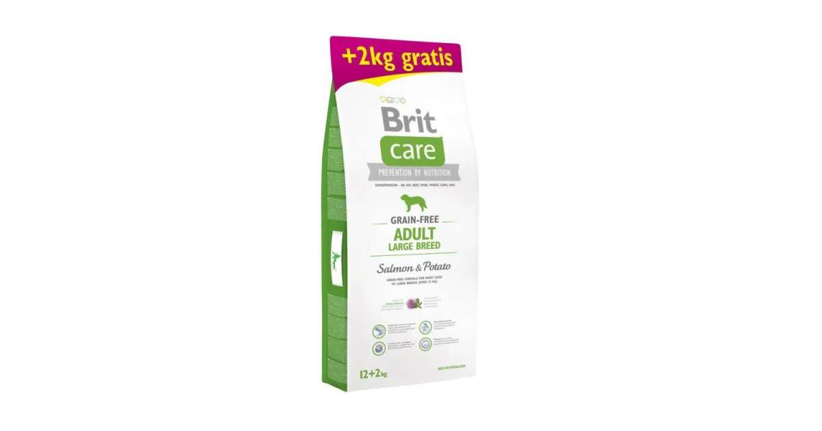 Brit Care Grain Free Adult Large Breed Salmon Potato Kutyat P Kg