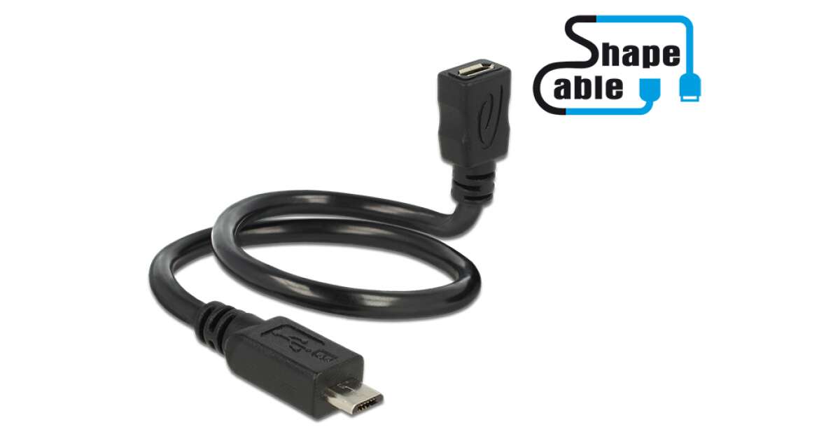 DeLock Kábel USB 2 0 Micro B Apa USB 2 0 Micro B Anya OTG ShapeKábel