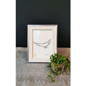 Selowei krémszínű képkeret, 13x18 cm, vintage stílus, ezüst szegéllyel - SELOWEI