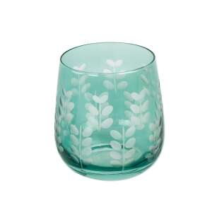 Envy zöld üvegpohár levél mintával, 200 ml űrtartalommal - Pohár