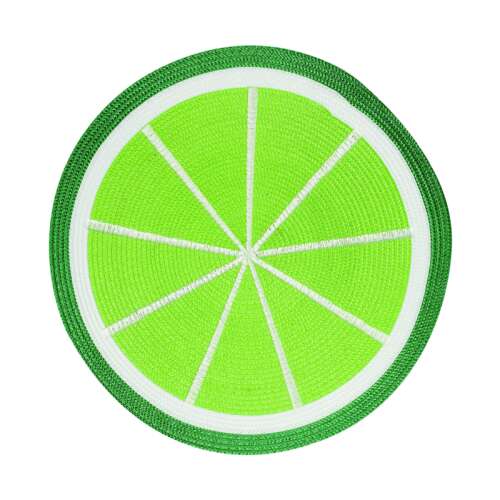 Lime mintás alátét, kerek, zöld és fehér