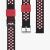 Close up of Kwmobile Black and Red Silicone Replacement Straps for Smartwatch