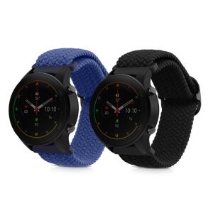 Xiaomi Mi Watch z czarnymi i niebieskimi nylonowymi paskami - Kwmobile Pasek do inteligentnego zegarka