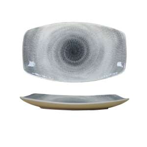 Hush Hurrikán mintás szürke tányér, téglalap alakú kerámia tányér szürke örvény mintával - SELOWEI