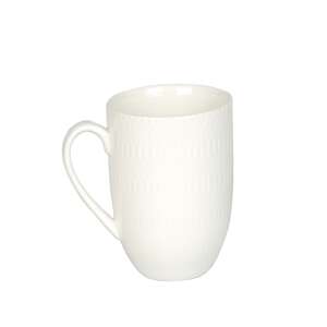 Destiny fehér kerámia bögre függőleges csíkokkal - SELOWEI