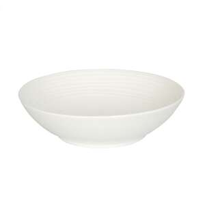 Fehér kerámia levesestányér dombornyomott gyűrű mintával, Simply márka - SELOWEI