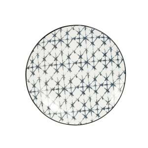 Sky-Csillag mintázatú főételes tányér, fehér kék csillagos mintával, kerámia - SELOWEI