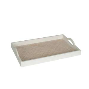 Fehér fa tálca fogantyúkkal, NINFEA - SELOWEI