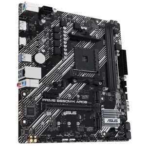Nahaufnahme des ASUS PRIME B550M-K ARGB Micro ATX Mainboards - Grundplatten