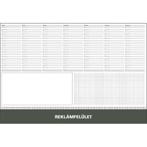 realsystem 2024 desk calendar with white pages and green leatherette strip, 570 x 390 mm - REALSYSTEM
