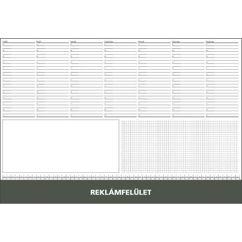 realsystem 2024 desk calendar with white pages and green leatherette strip, 570 x 390 mm