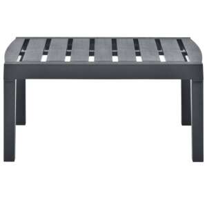 Antracitszürke műanyag kerti asztal 78 x 55 x 38 cm