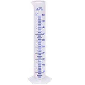 500 ml műanyag mérőhenger 5 ml-es osztással, élelmiszeripari, átlátszó, kiöntővel, sörfőzéshez, pálinkafőzéshez és egyéb mérési feladatokhoz - Fokoló
