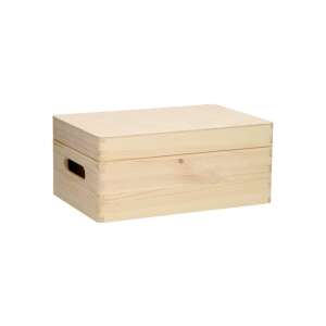 Kleine Holzaufbewahrungsbox mit Deckel und Griffen, Natúr fa tárolódoboz - kicsi - Lagerung & Organisation