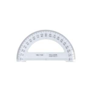 Koh-I-Noor Hardtmuth 180/100-as szögmérő, átlátszó műanyagból, szögek mérésére - Iskolai szögmérő