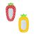 Strawberry and pineapple inflatable pool floats on white