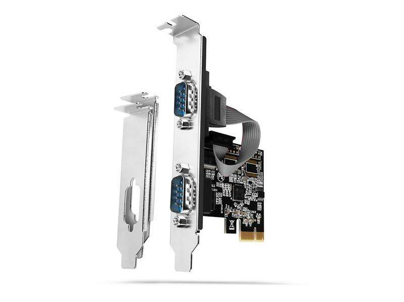 Axagon PCEA-S2N 2 PCI-Express-Karten mit 1 seriellen PCI-Express-Anschluss und 1 Lane