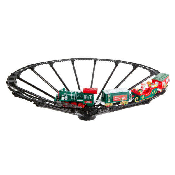 Zenélő, világító karácsonyi kisvasút - elemes működés