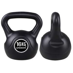 Springos Kettlebell 16kg - Fekete