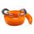 Orange towing strap with metal hooks, 4 meter long, 4500 kg breaking strength