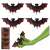 Set of 4 black and red plastic bats Halloween decorations, 10cm wide, 5.5cm high