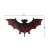 Black and red plastic bat Halloween decoration, 10cm wide, 5.5cm high