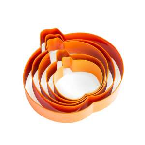 Pumpkin cookie cutters, set of 5, orange metal, for baking and decorating - Cookie cutter