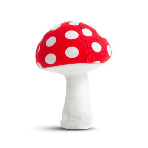 Piros és fehér pöttyös gomba Halloween dekoráció, 16 cm - Halloweeni dekoráció