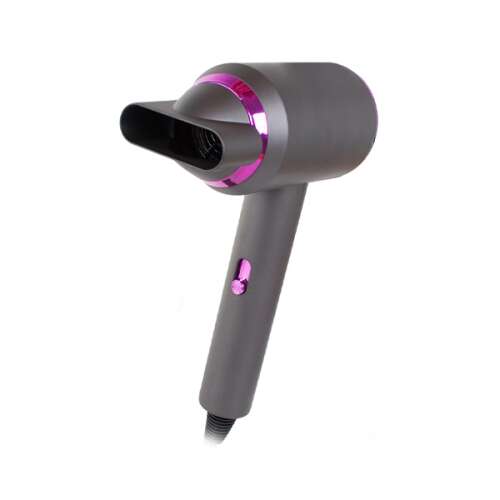 Szürke és rózsaszín hajszárító koncentrátor fúvókával