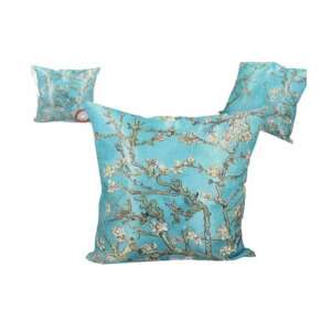 Van Gogh Mandulavirágzás díszpárna, 45x45 cm, kék, virágos, művészeti nyomtatás - Díszpárna