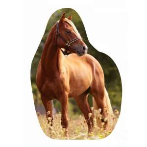 Lovas forma díszpárna - 39x30 cm - barna lovas zöld mezőn 82511434 