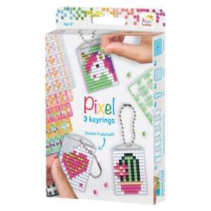 Pixel kulcstartókészítő szett 3 kulcstartó alaplappal, 8 színnel, mintákkal, lányos 82634948 Kreatív játék