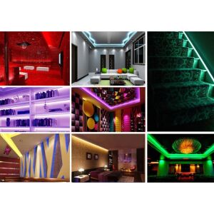 Nápady na osvetlenie RGB LED pásikom: strop, schody, police, dekorácia stien - Nonbrand LED pásy