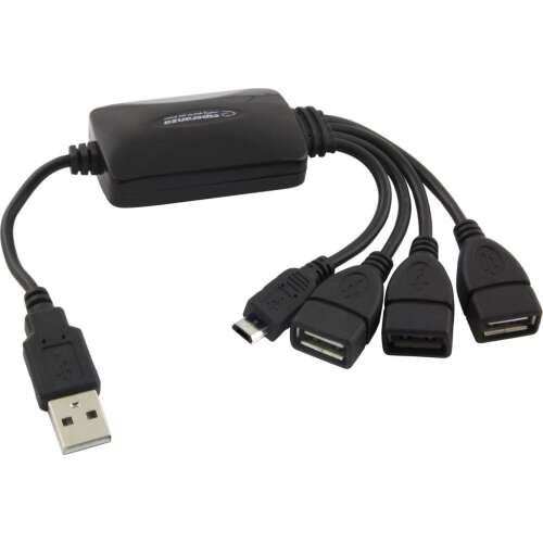 Hub USB Esperanza EA158 3xUSB 2.0 + 1x MICRO USB, czarny