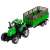 Toy green tractor with trailer for farm playset