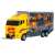 Camion galben de jucărie cu 6 vehicule de construcții, set de camioane Kruzzel