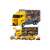 Camion galben de jucărie cu 6 vehicule de construcții, set de camioane Kruzzel