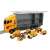 Yellow toy truck with 6 construction vehicles, Kruzzel toy truck set