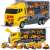 Yellow toy truck with 6 construction vehicles, Kruzzel toy truck set
