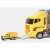 Yellow toy truck with 6 construction vehicles, Kruzzel toy truck set