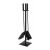 Kaminer black fireplace tool set with stand