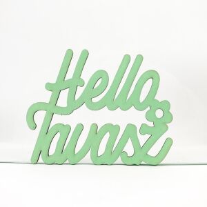 Pentart Helló Tavasz fa felirat, mentazöld tavaszi dekoráció - Pentart