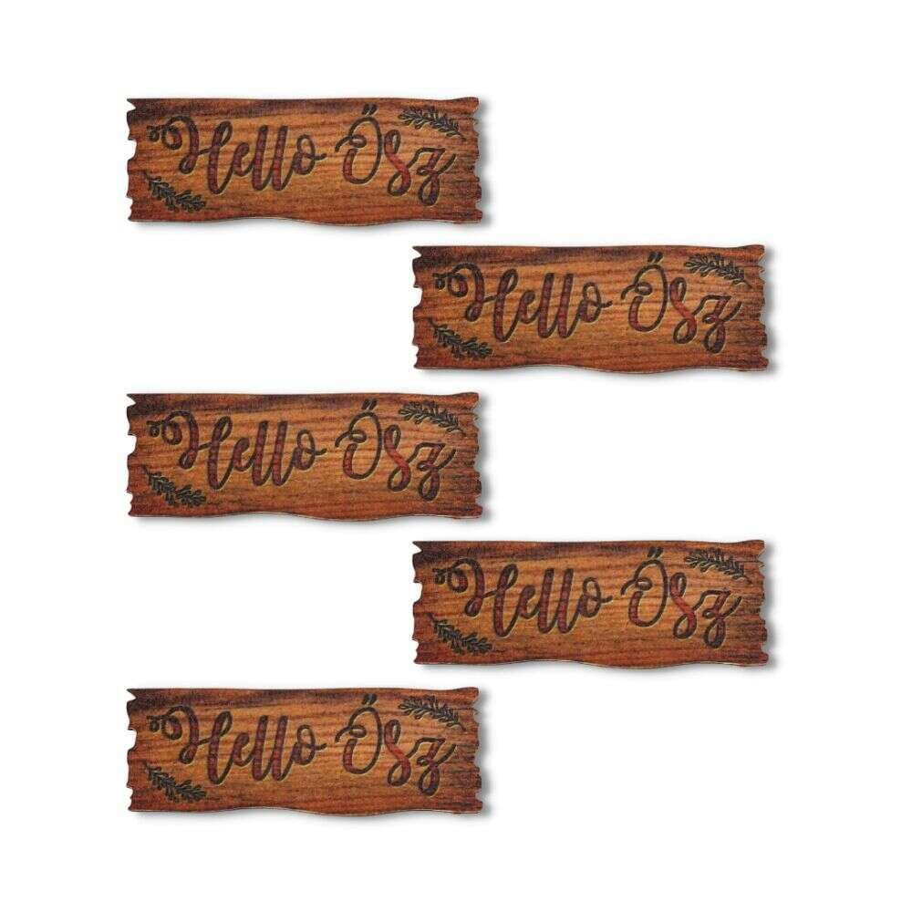 Nyomtatott fa tábla - Hello Ősz tábla 5db/csom