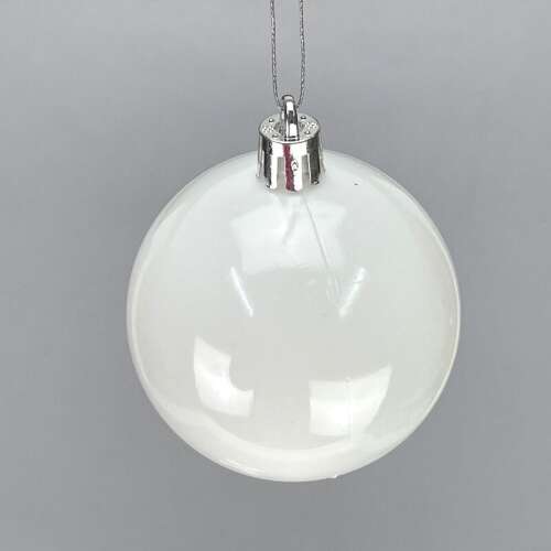 Weißer Kunststoff-Weihnachtsbaumschmuck, 6cm, 6er Pack, DIY, Dekorieren, Basteln