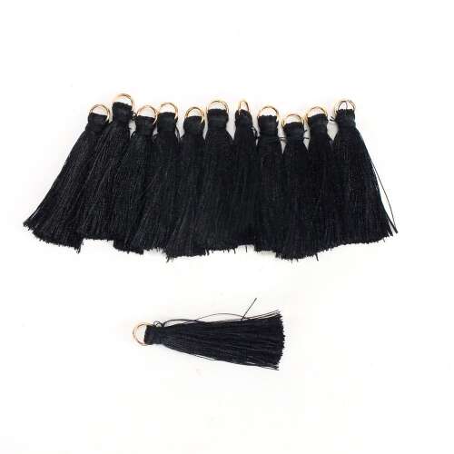 12 pack black tassels, 4cm, for jewelry making, crafts, home decor
