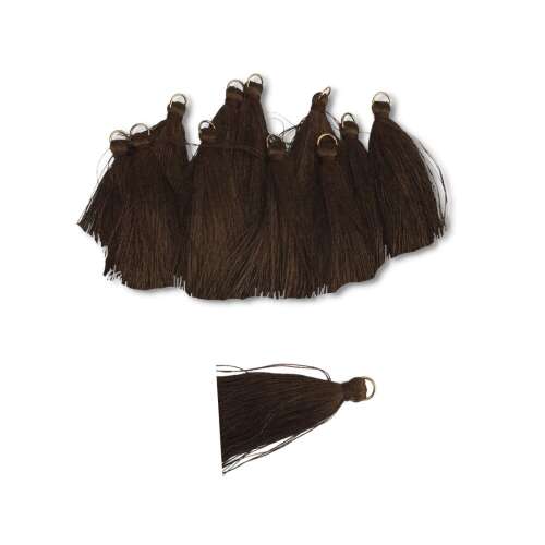 Dunkelbraune Quasten, 12er Pack, 4cm